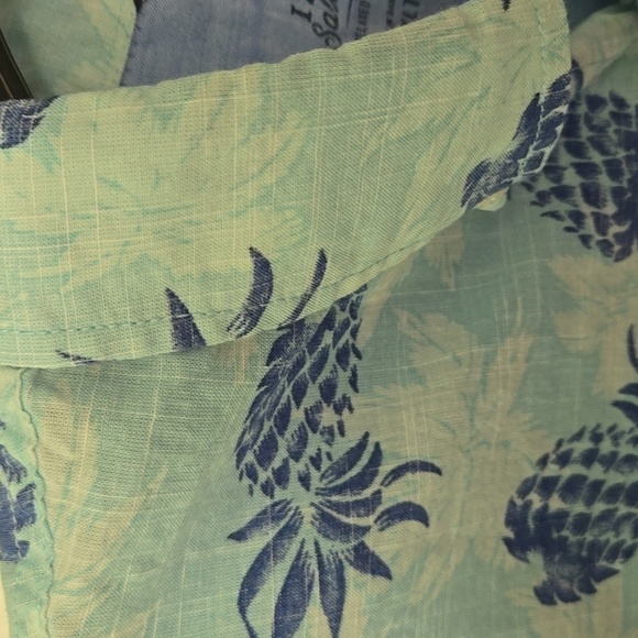 IZOD Men's Blue Pineapple Print Shirt - Picture 3 of 9